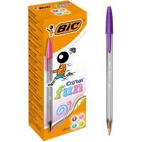 BIC Cristal Fun Kugelschreiber Farbig Sortiert Breit 0,6 mm Packung mit 20 Stück