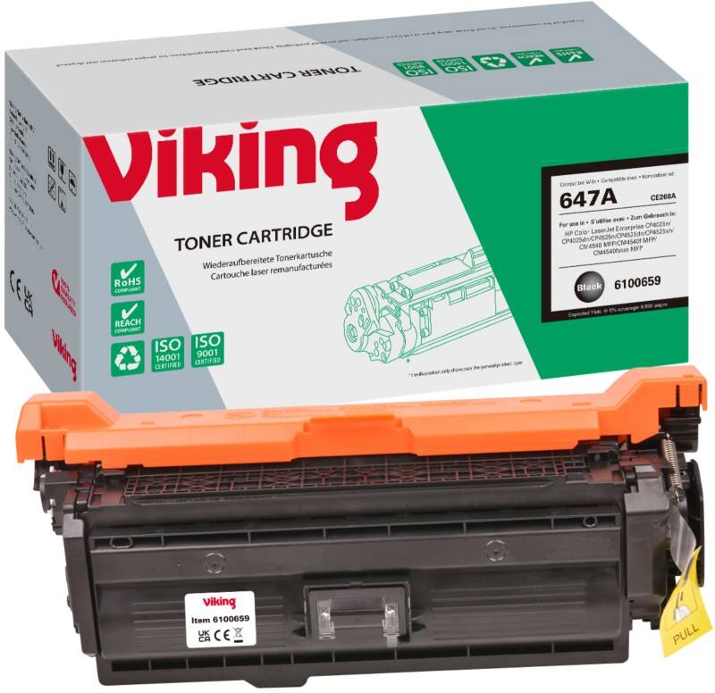 Viking 647A Kompatibel HP Tonerkartusche CE260A Schwarz