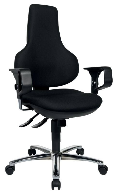 TOPSTAR Ergo Point SY Deluxe Ergonomischer Bürostuhl Synchronmechanismus Stoff Höhenverstellbare Armlehne Höhenverstellbarer Sitz Schwarz 110 kg