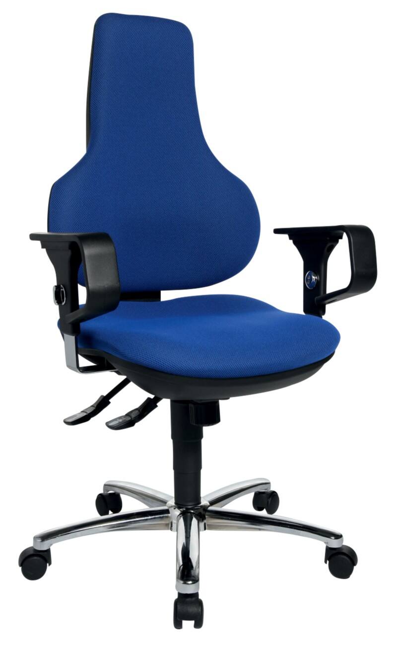 TOPSTAR Ergo Point SY Deluxe Ergonomischer Bürostuhl Synchronmechanismus Stoff Höhenverstellbare Armlehne Blau 110 kg