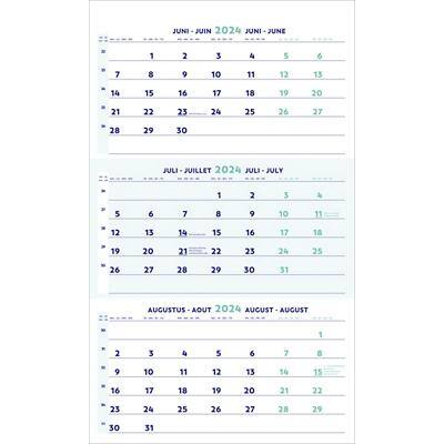Brepols Wandkalender 2023 3 Monate/1 Seite Quer Weiß Deutsch, Französisch, Italienisch, Englisch 60 x 0,4 x 30 cm