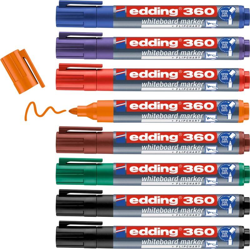 edding 360 Whiteboard-Marker Färbig sortiert Mittel Rundspitze 1,5 - 3 mm 8 Stück