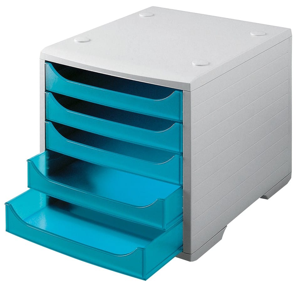 Styro Schubladenbox 275-8427.5 Polystyrol Hellblau, Grau 27 x 34 x 25,5 cm