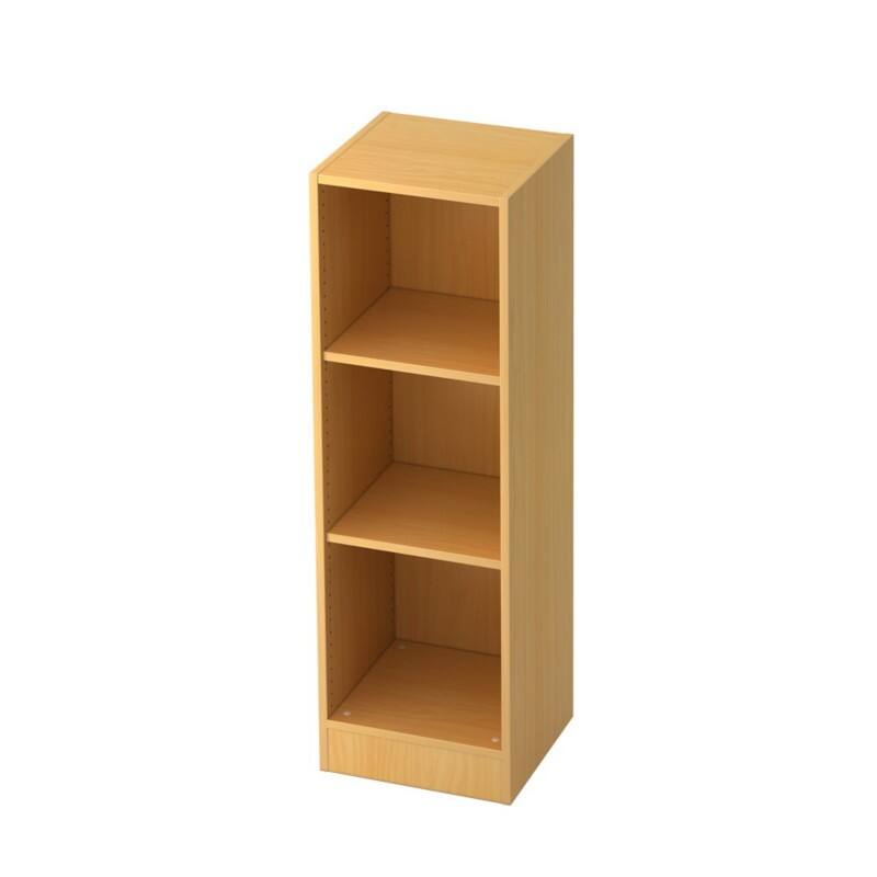 Hammerbacher Melaminharzbeschichtete Spanplatte Rollcontainer 2 Fachböden 406 x 400 x 1.270 mm Braun Buche