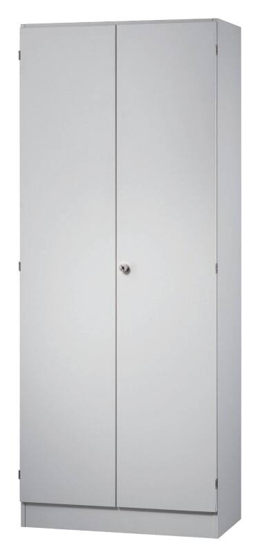 Future Schrank Melaminharzbeschichtete Spanplatte 4 Fachböden abschließbar 800 x 420 x 2.004 mm Grau