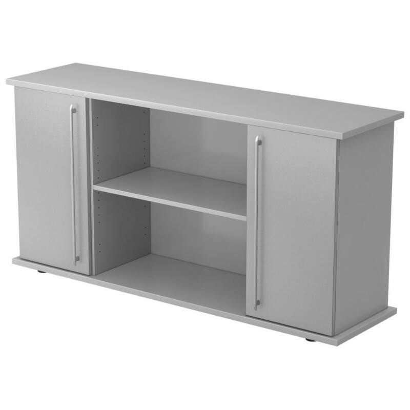 Hammerbacher Sideboard Melaminharzbeschichtete Spanplatte 1 Fachboden 1.660 x 440 x 840 mm Grau