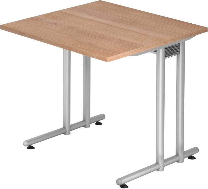 Hammerbacher Schreibtisch Matrix Quadratisch Nussbaum-Nachbildung 80 x 80 x 68 x 76 cm