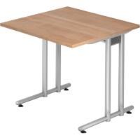 Hammerbacher Schreibtisch Matrix Quadratisch Nussbaum-Nachbildung 80 x 80 x 68 x 76 cm