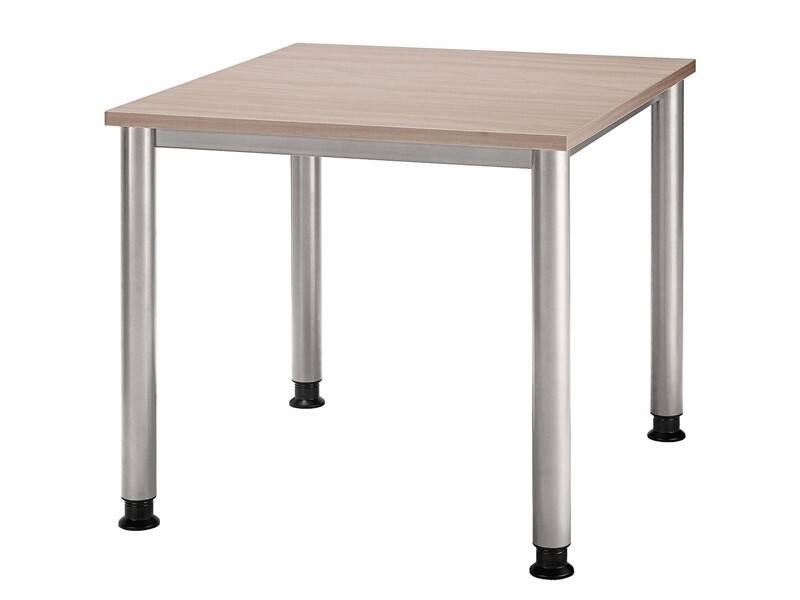 Hammerbacher Matrix Schreibtisch Quadratisch Walnuss 4 Füße 800 (B) x 800 (T) x 760 (H) mm Aluminium, Holz, Kunststoff, Spanplatte