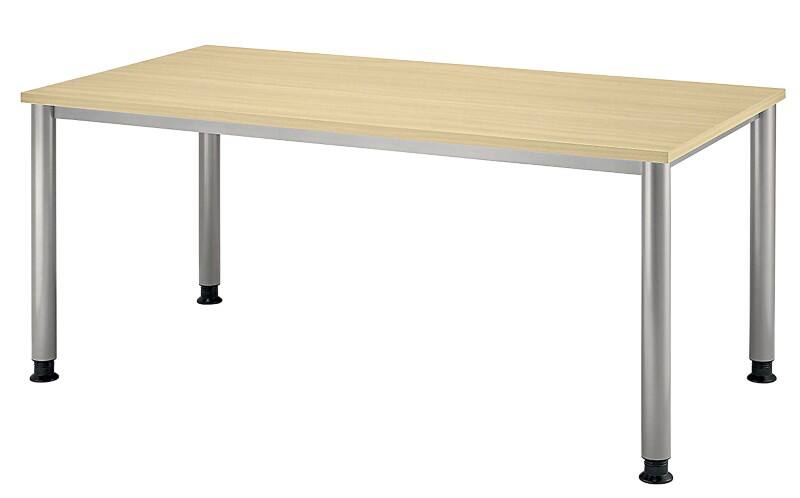 Hammerbacher Schreibtisch Rechteckig Ahorn 4 Füße 1.600 (B) x 800 (T) x 810 (H) mm Aluminium, Holz, Kunststoff, Spanplatte