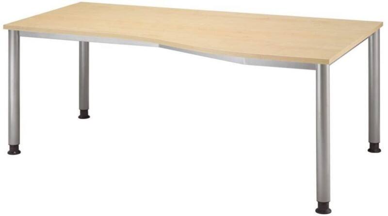 Hammerbacher Matrix Schreibtisch Freiform Walnuss 4 Füße 1.800 (B) x 1.000 (T) x 760 (H) mm Aluminium, Holz, Kunststoff, Spanplatte