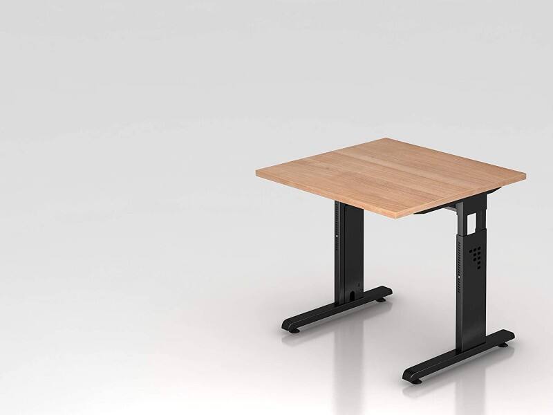 Hammerbacher Schreibtisch Matrix 3 Schübe Nussbaum-Nachbildung 80 x 80 x 85 cm