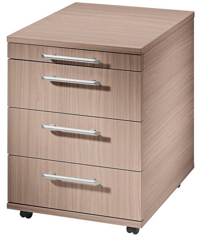 Hammerbacher Rollcontainer 1606/N-AT Walnuss 428 x 580 x 590 mm
