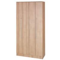 Hammerbacher Garderobenschrank Kunststoff, Melaminharzbeschichtete Spanplatte, Metall 4 Fachböden 1.000 x 420 x 2.004 mm Walnuss Braun