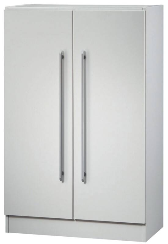 Hammerbacher Melaminharzbeschichtete Spanplatte Regal 2 Fachböden 800 x 330 x 1.144 mm Grau