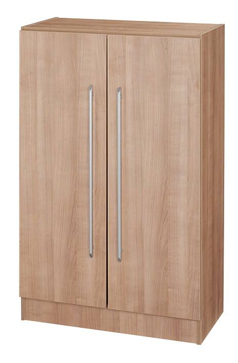 Hammerbacher Garderobenschrank Kunststoff, Melaminharzbeschichtete Spanplatte, Metall 2 Fachböden 800 x 420 x 1.270 mm Walnuss Braun