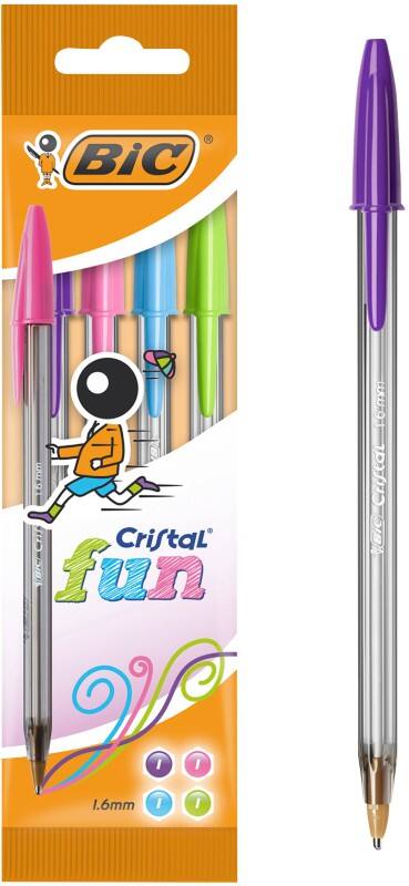 BIC Cristal Fun Kugelschreiber Färbig sortiert Breit 1.6 mm 4 Stück