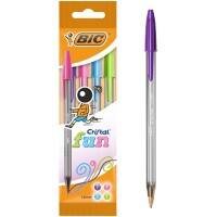 BIC Cristal Fun Kugelschreiber Färbig sortiert Breit 1.6 mm 4 Stück