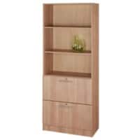 Hammerbacher Garderobenschrank Kunststoff, Melaminharzbeschichtete Spanplatte, Metall 2 Fachböden 800 x 420 x 2.004 mm Walnuss Braun