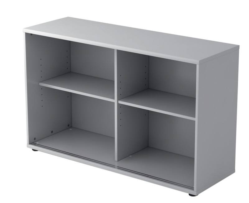 Hammerbacher Melaminharzbeschichtete Spanplatte Schiebetürenschrank 1 Fachboden 1.200 x 400 x 748 mm Grau