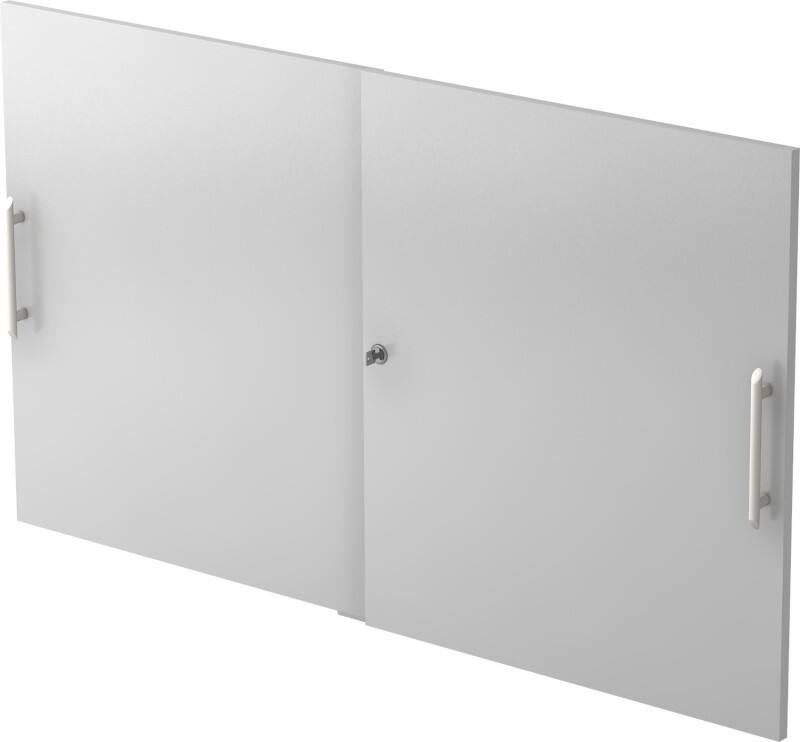 Hammerbacher Hammerbacher Schiebetüren 2 Fachböden abschließbar 1.200 x 400 x 748 mm Silber 2 Stück