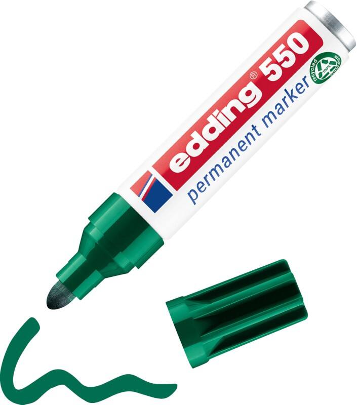 edding 550 550 Permanentmarker 100% Recycelt Breit Rundspitze 3 - 4 mm Grün Nachfüllbar Wasserbeständig