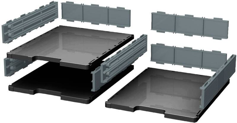 Exacompta ECOBlack Schubladenbox DIN A4+ Kunststoff Dunkelgrau 28,8 x 35,5 x 8,8 cm