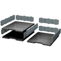 Exacompta ECOBlack Schubladenbox DIN A4+ Kunststoff Dunkelgrau 28,8 x 35,5 x 8,8 cm