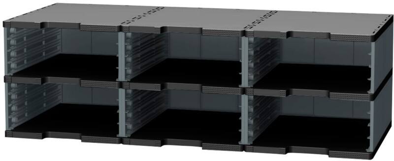 Exacompta ECOBlack Schubladenbox DIN A4+ Kunststoff Dunkelgrau 28,8 x 35,5 x 14,4 cm