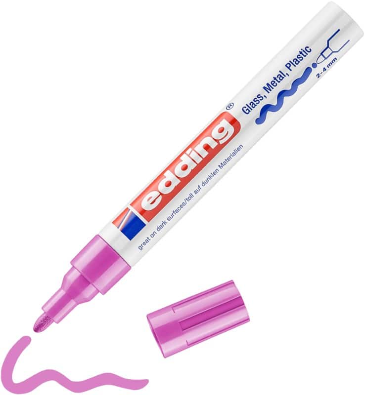 edding 750 Permanent Lackmarker Rosa Mittel Rundspitze 2 - 4 mm  Wasserbeständig