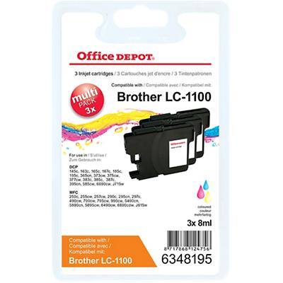 Kompatible Office Depot Brother LC1100 Tintenpatrone 3 Farbig 3 Stück