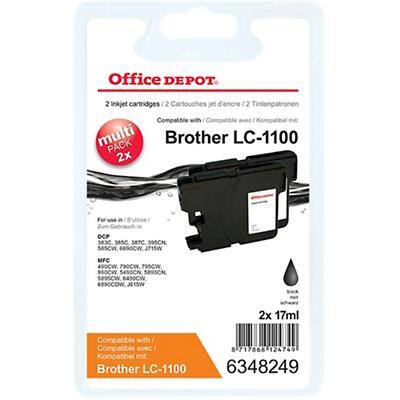Kompatible Office Depot Brother LC1100BK Tintenpatrone Schwarz 2 Stück