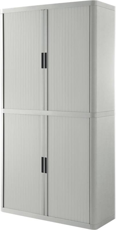 Paperflow Rollcontainer-Schrank Metall, PP (Polpypropylen), PS (Polystyrol) 4 Fachböden abschließbar 1.100 x 415 x 2.040 mm Grau