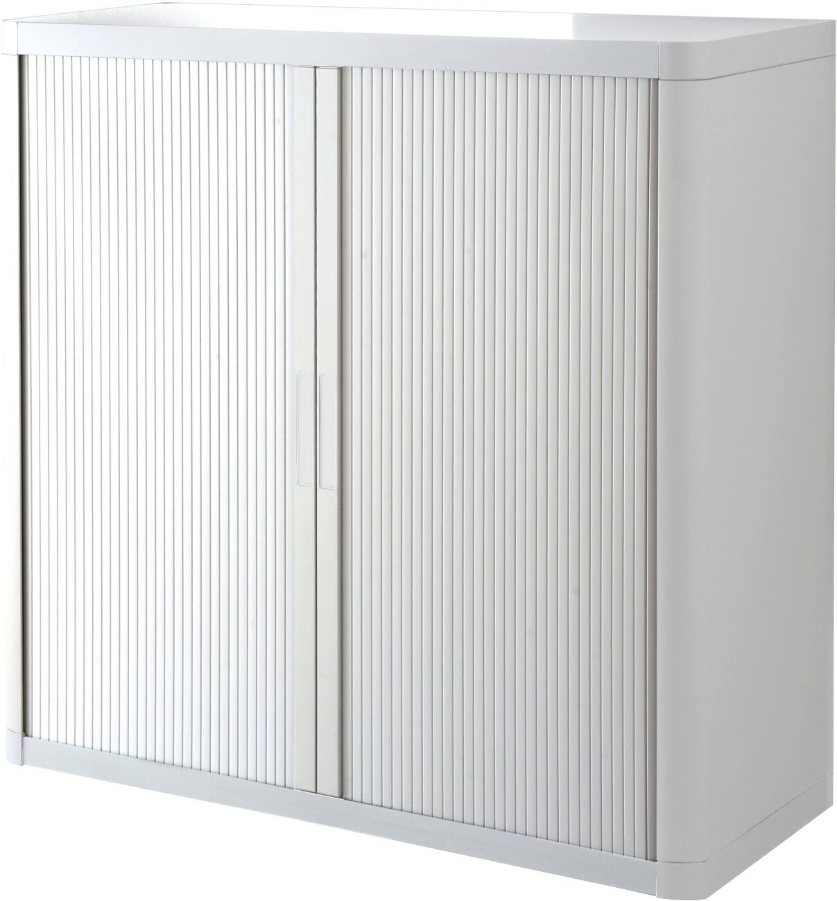 Paperflow Rolladenschrank PS (Polystyrol) Stahl 2 Einlegeböden Abschließbar 1.100 x 415 x 1.040 mm Weiß