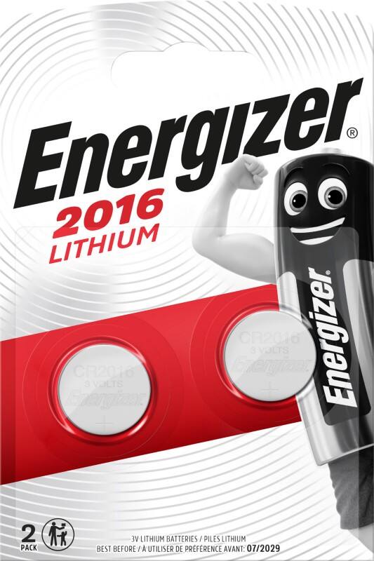 Energizer Knopfzellen CR2016 3 V Lithium 2 Stück