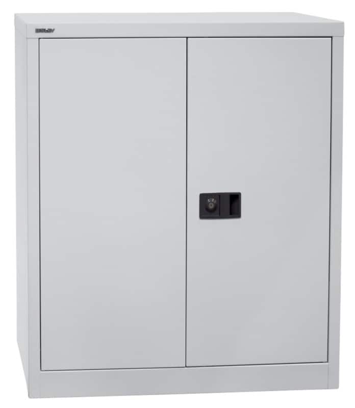 Bisley Flügeltürenschrank Metall 1 Fachboden abschließbar 914 x 400 x 1.000 mm Hellgrau