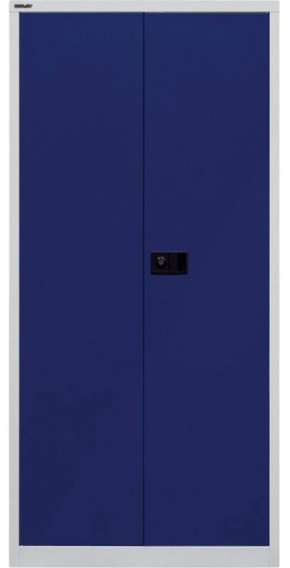 Bisley Flügeltürenschrank Metall 4 Fachböden abschließbar 914 x 400 x 1.950 mm Blau, Hellgrau