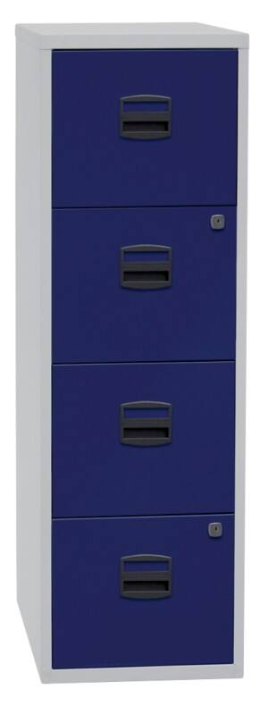 Bisley Home Hängeregistraturschrank Lichtgrau, Oxfordblau 413 x 400 x 1.321 mm