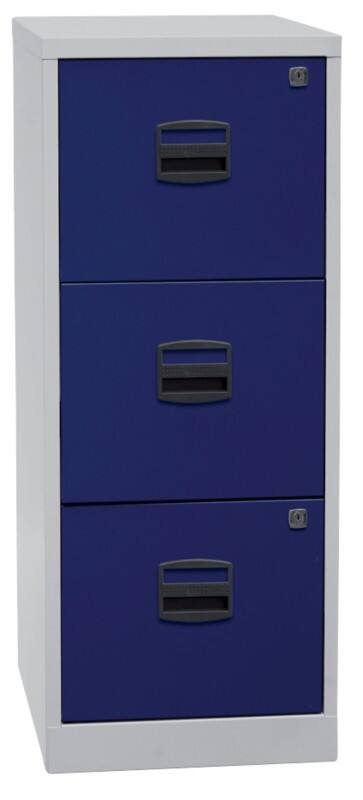 Bisley Home Hängeregistraturschrank PFA3F505 Lichtgrau, Oxfordblau 413 x 400 x 1.015 mm