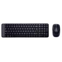 Logitech Tastatur-Maus-Set MK220 920-003161 Kabellos Schwarz QWERTY (US) International