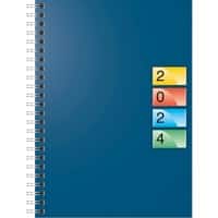 BRUNNEN Buchkalender DATAline A5 2023 1 Woche/2 Seiten Farbig sortiert Deutsch, Englisch, Französisch, Italienisch 14,8 x 20,5 cm