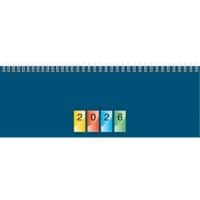 Baier & Schneider Schreibtisch-Kalender 2025 1 Woche auf 2 Seiten Blau Deutsch, Englisch, Französisch, Italienisch 29,7 x 10 cm