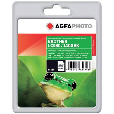 AgfaPhoto® Tintenpatrone für Brother® LC980BK, LC1100BK, LC1100HYBK Schwarz
