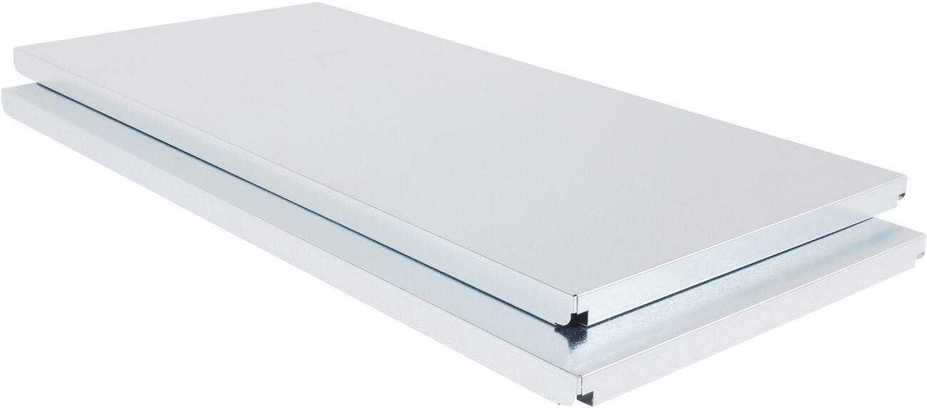 MANORGA Fachboden aus lackiertem Stahl 1.250 x 600 mm Hellgrau 2 Stück