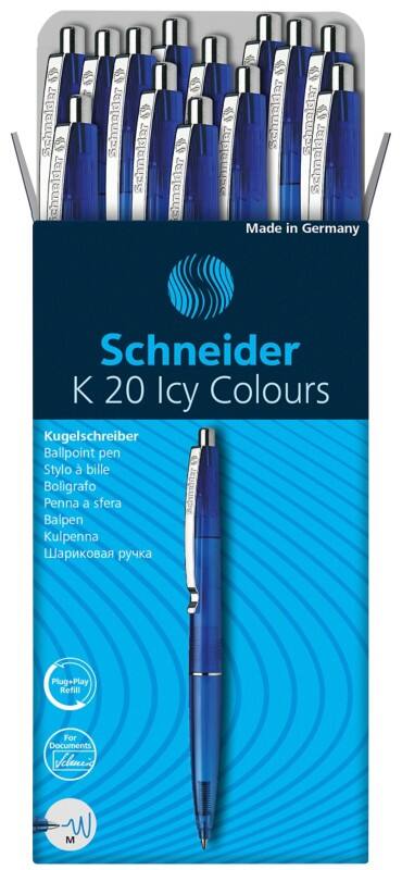 Schneider Kugelschreiber 132003 Blau 20 Stück