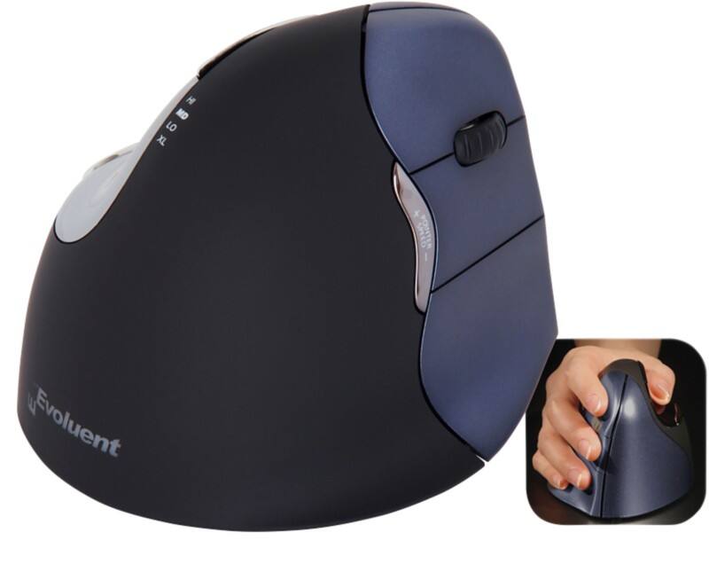 BakkerElkhuizen Kabellose Ergonomische Optische Maus Evoluent4 Für Rechtshänder USB-A Nano Receiver Schwarz, Lilac