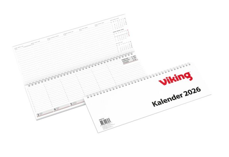 Viking tischkalender 2025 1 woche/2 seiten pappe, papier weiãŸ 34 ringe deutsch, englisch, franzã¶sisch 30,4 x 10,5 cm