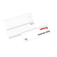 Viking Schreibtisch-Kalender 2026 1 Woche / 2 Seiten Deutsch, Englisch, Französisch 30,4 (B) x 10,5 (H) cm Weiß