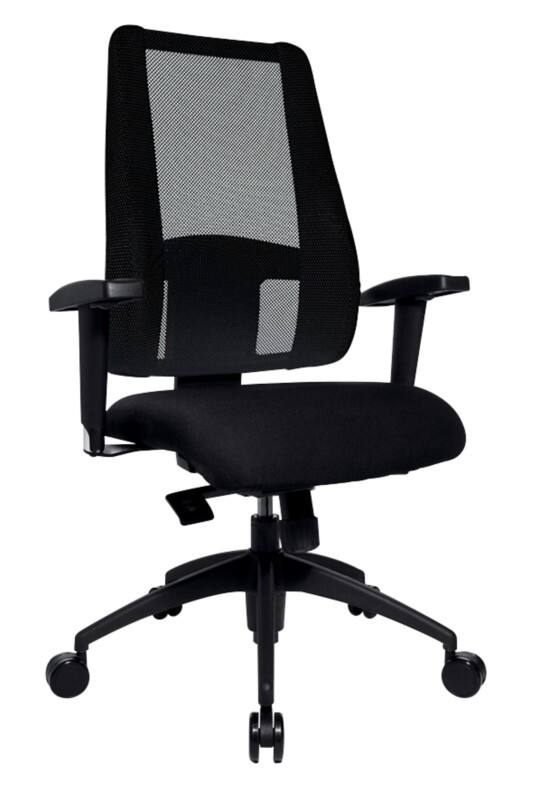 TOPSTAR Ergonomischer Bürostuhl Synchronmechanismus Netzstoff Stoff Höhenverstellbare Armlehne Schwarz 110 kg Lady Sitness Deluxe