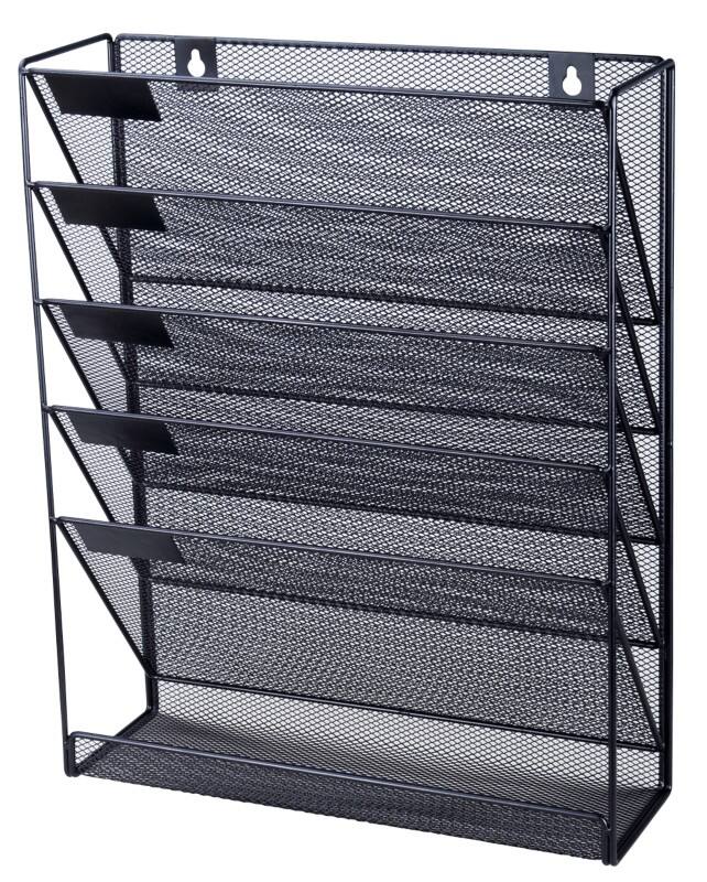 Viking Prospektständer A4 Wandmontiert Rechteckig 32,5 (B) x 10,5 (T) x 40,5 (H) cm Schwarz  